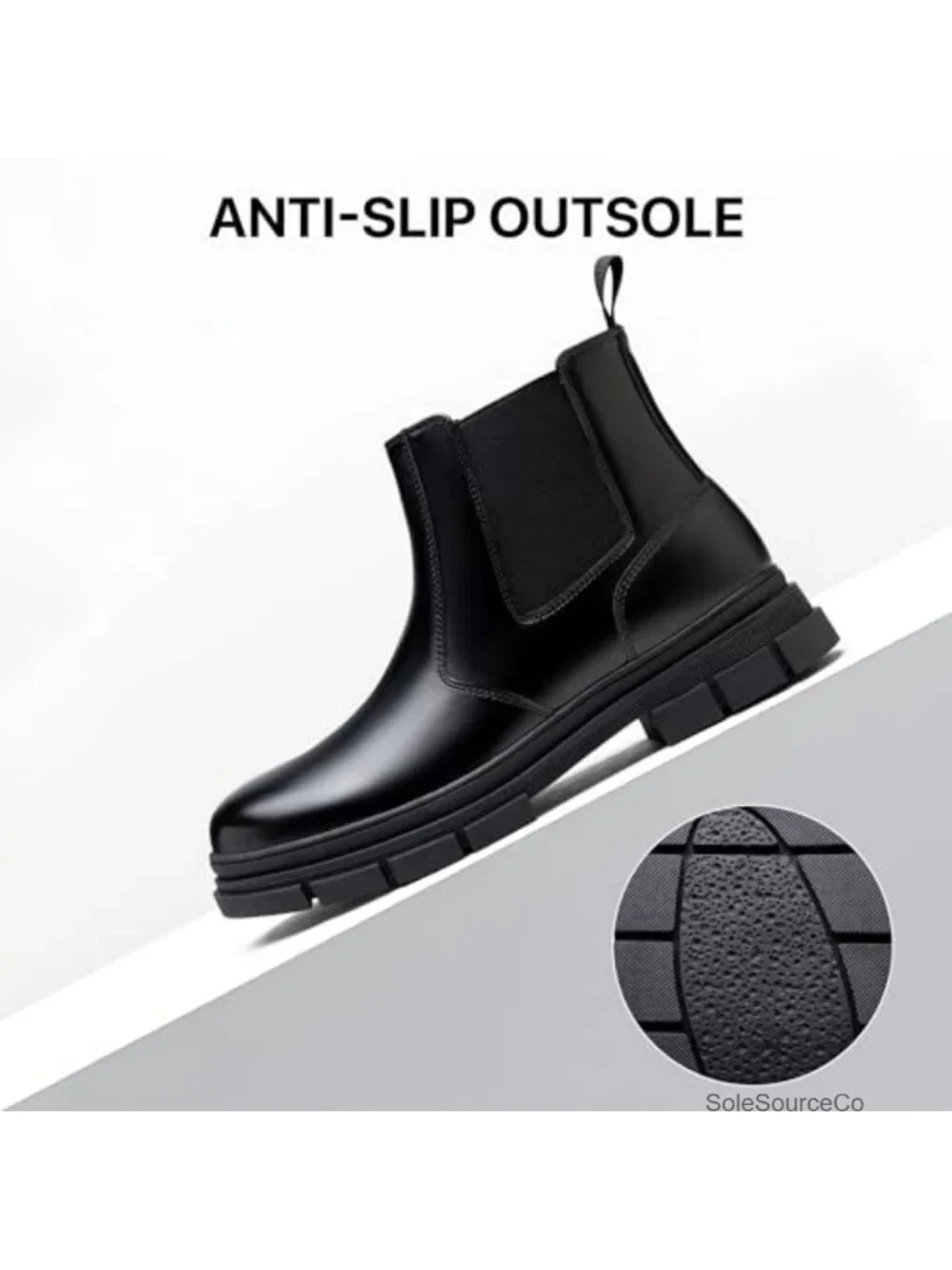 Mens Chelsea Boots Synthetic Leather Slip-On Ankle Dress Boots